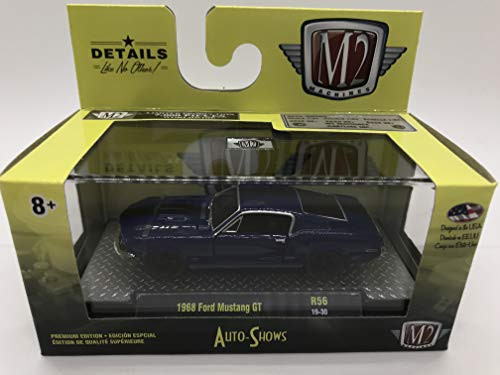 M2 Machines by M2 Collectible Auto-Shows 1968 Ford Mustang GT 164 Scale R56 19-30 Dark Blue Details Like NO Other 1 of 7000