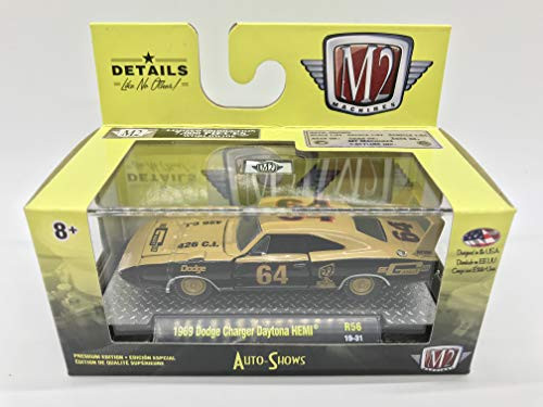 M2 Machines by M2 Collectible Auto-Shows 1969 Dodge Charger Daytona HEMI 164 Scale R56 19-31 Goldenrod-Black Details Like NO Other 1 of 7000