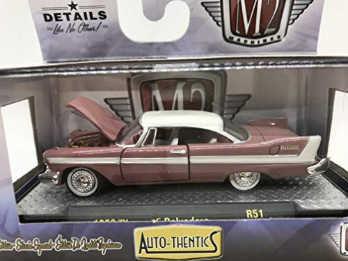 M2 Machines by M2 Collectible Auto-Thentics 1958 Plymouth Belvedere 164 Scale R51 18-57 Pink-White Details Like NO Other 1 of 6880 M2 Machines by M2 Collectible Auto-Thentics 1958 Plymouth Belvedere 164 Scale R51 18-57 Pink-White Details Like NO Other 1 of 6880