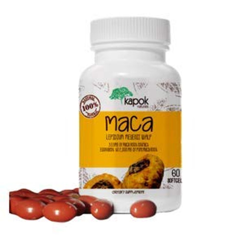 Kapok Naturals Maca Root Capsules  Soft-Gel Maca Capsules for Women and Men- 2000mg Maca Root Extract in Each Maca Pill- Natural Adaptogenic Herb for