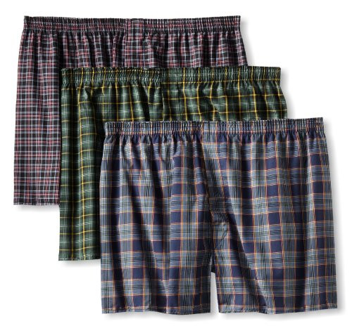 Fruit of the Loom Mens BigTartan Woven Boxer  Assorted  XX-Large-Pack of 3-