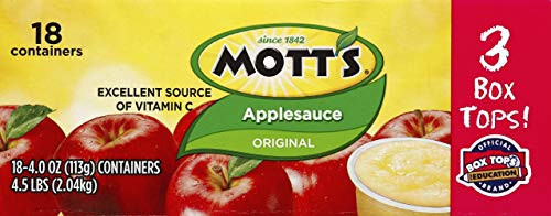 Motts Applesauce Cups -18 Count of 4 Ounce Cups- 72 Oz Motts Applesauce Cups -18 Count of 4 Ounce Cups- 72 Oz