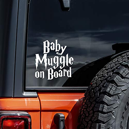 Vool Baby Muggle On Board Decal Vinyl Sticker Cars Trucks Vans Walls Laptop- White 5-5