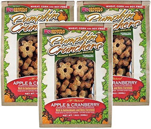 K9 Granola Factory Apple and Cranberry Pumpkin Crunchers -Pack of 3-