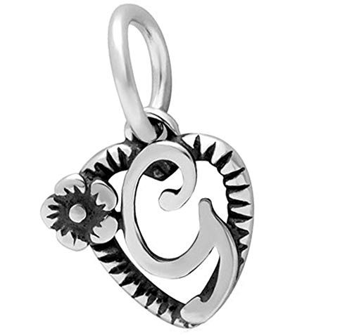 Letter Initial G Dangle 925 Sterling Silver Bead Fits Pandora Charm Bracelet