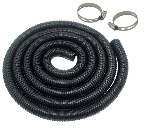 SLAIR ID 1 Inch Corrugated Pond Tubing Pond Hose PVC Tubing Aquarium Hose 20 Feet  Black