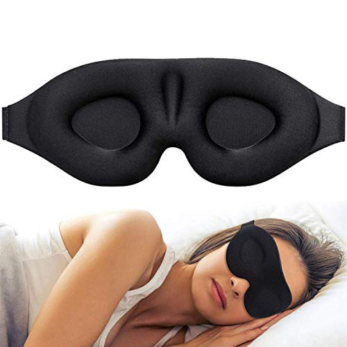 Alcastar Soft Relax 3D Natural Sleeping Eye Mask Sleep Padded Cover Portable for Travel Rest Blindfold Eyepatch for Women Men