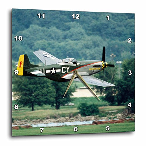 3dRose DPP_91303_2 North American P-51 D Mustang, War Plane-Us24 Bfr0082-Bernard Friel-Wall Clock, 13 by 13-Inch 3dRose DPP_91303_2 North American P-51 D Mustang, War Plane-Us24 Bfr0082-Bernard Friel-Wall Clock, 13 by 13-Inch
