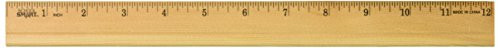 School Smart Single Bevel Wood Edge Ruler  12 x 1 1-8 inches -015351-