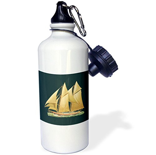 3dRose Sailboat Tan Sails Raised in The Wind-Sports Water Bottle  21oz   21 oz  Multicolored