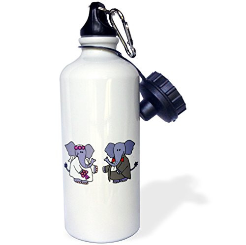 3dRose Funny Elephant Bride and Groom Wedding Art-Sports Water Bottle 21oz 21 oz Multicolor 3dRose Funny Elephant Bride and Groom Wedding Art-Sports Water Bottle 21oz 21 oz Multicolor