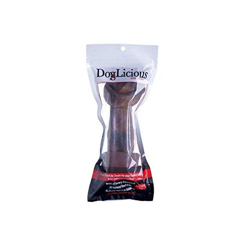 Doglicious Beef-Basted Rawhide Bone for Dogs  9 to 10 Inches  Made from U-S-A- Natural Beef Hide