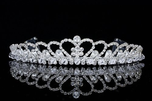 Bridal Rhinestone Crystal Heart Wedding Prom Princess Tiara Crown