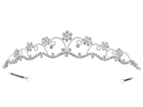 SAMKY Flower Rhinestone Crystal Bridal Wedding Prom Princess Tiara Crown T464