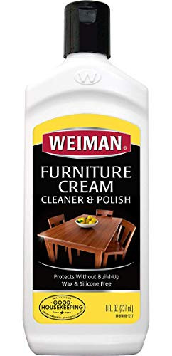 Weiman Wood Cleaner and Polish 8 fl- oz- - Use On Furniture  Wood Table Cleaner  Cabinet Restorer  Conditioner  Polish