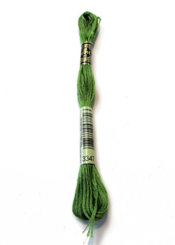 DMC 117-3347 Mouline Stranded Cotton Six Strand Embroidery Floss Thread  Medium Yellow Green  8-7-Yard
