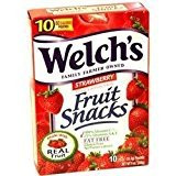 Welchs Strawberry Fruit Snacks -1 box of 10 pouches-