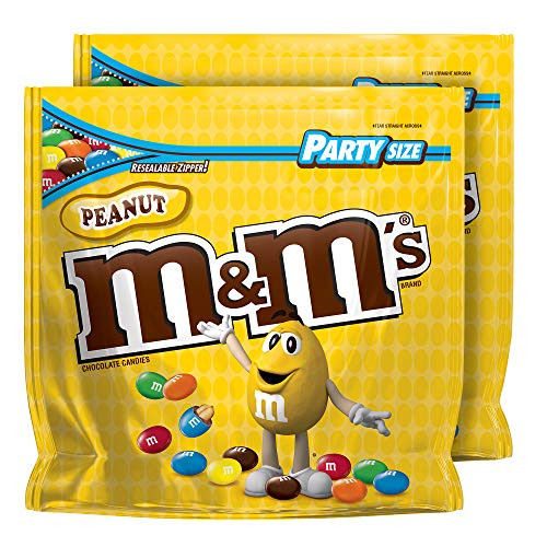 MandMS Peanut Chocolate Candy Party Size Bag  38 Ounce -Pack of 2-