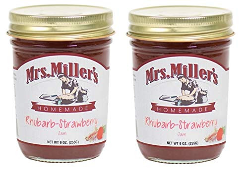 Mrs- Millers Rhubarb-Strawberry Jam 9 oz- -2 Jars- Mrs- Millers Rhubarb-Strawberry Jam 9 oz- -2 Jars-