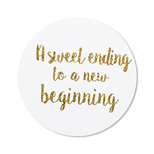 80-2 a Sweet Ending to a New Beginning Stickers  Wedding Favor Stickers Labels