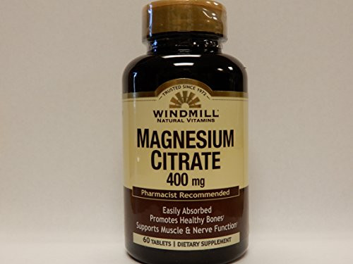 Windmill Natural Vitamins Magnesium Citrate 400mg 60 Tablets -Pack of 1-