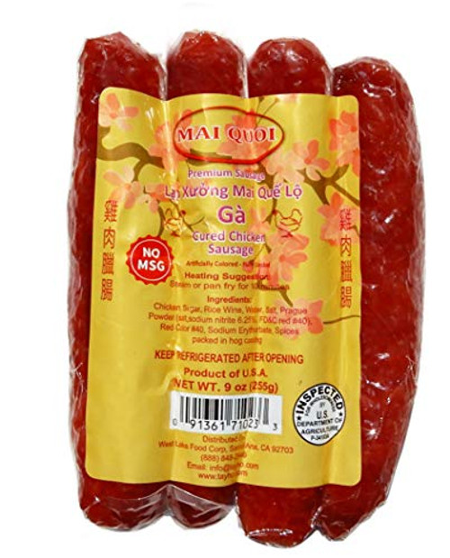 Cured Chicken Chinese Style Sausage -Lap Xuong Mai Quoi Chicken- -No MSG- - Made in USA