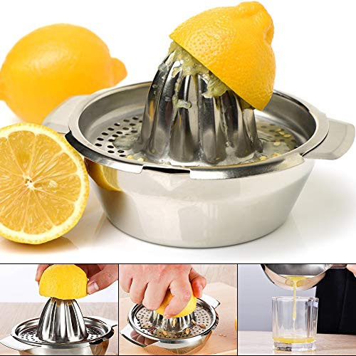 Stainless Steel Citrus Lemon Orange Juicer Manual Hand Squeezer  Juicer Hand Press Manual Juicer Fruit Lemon Lime Orange Squeezer with Bowl Juicer Str