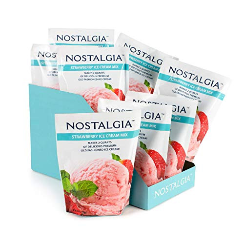 Nostalgia ICP825STRAW8PK Premium Strawberry Ice Cream Mix  8 -8-Ounce- Packs  Makes 16 Quarts Total