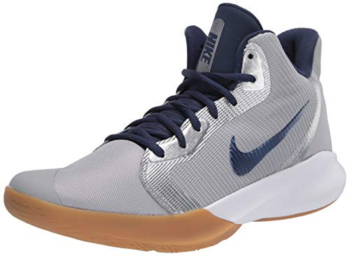Nike Precision III Basketball Shoe  Light Smoke Grey-Midnight Navy-Metallic Silver-Gum Light Brown-White  11-5 Regular US