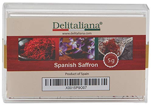 Delitaliana Spanish Saffron Threads 5 Gram Acrylic Box Category I