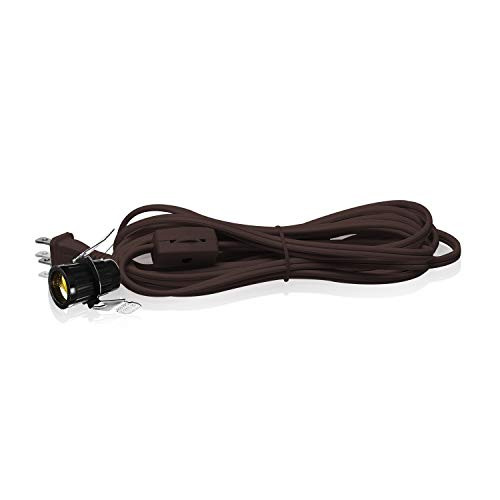 OhLectric 6 Feet Cord Set with Switch  Socket  and Plug - Snap-in Pigtail Socket Fits Candelabra Base Light Bulbs - Handy In-line Power Switch Offers
