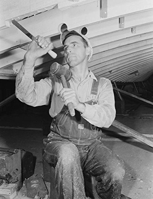 Posterazzi Man Working with a Chisel on a Beam of a Motor Torpedo Boat for The Navy 1942- Poster Print by Stocktrek Images  -12 x 16-  Varies Posterazzi Man Working with a Chisel on a Beam of a Motor Torpedo Boat for The Navy 1942- Poster Print by Stocktrek Images  -12 x 16-  Varies