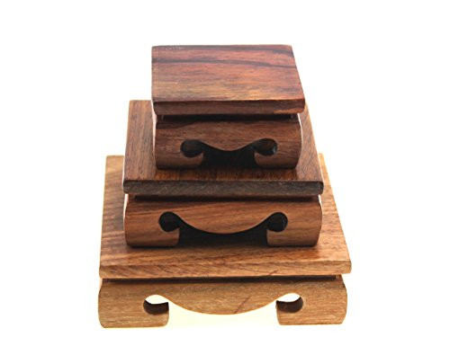 Oriental Furniture Display Stand Wooden Square Shape Solid Rosewood Wood Display Base Holder for Small Little Things Statues Items Home Decoration Inc