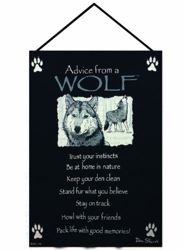 Manual Advice From a Wolf Woven X Your True Nature Wall Hanging  17 X 26-Inch