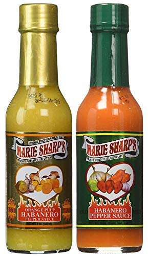 Marie Sharps Orange Pulp and Mild Habanero Pepper Sauce 5 Ounce -Pack of 2-