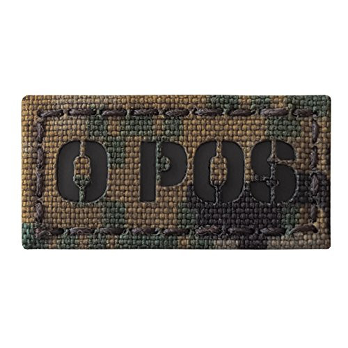 MARPAT Digital Woodland O POS Blood Type 1x2 Infrared IR Tactical Morale Touch Fastener Patch