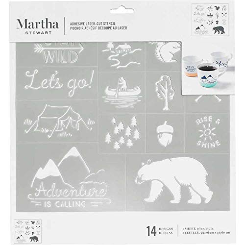 Martha Stewart Crafts Laser-Cut Adhesive Stencil  9 x 7-75  1 Sheet  Outdoor
