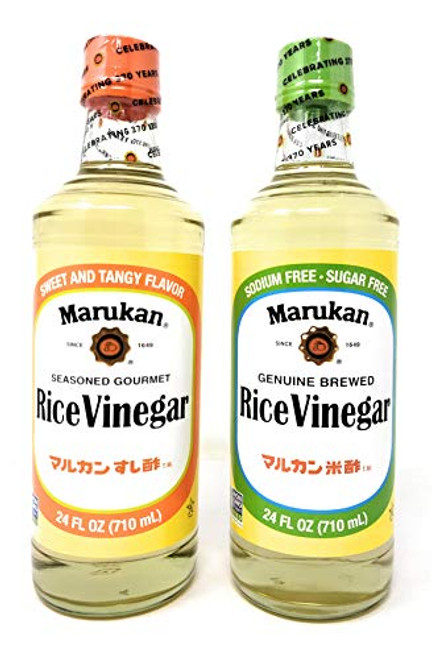 Marukan Seasoned Gourmet and Genuine Brewed Rice Vinegar Bundle