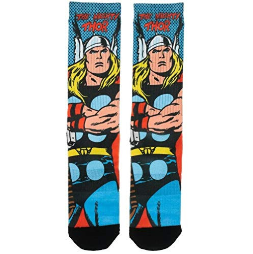 Marvel Comics The Mighty Thor Retro Premium Sublimated Mens Crew Socks