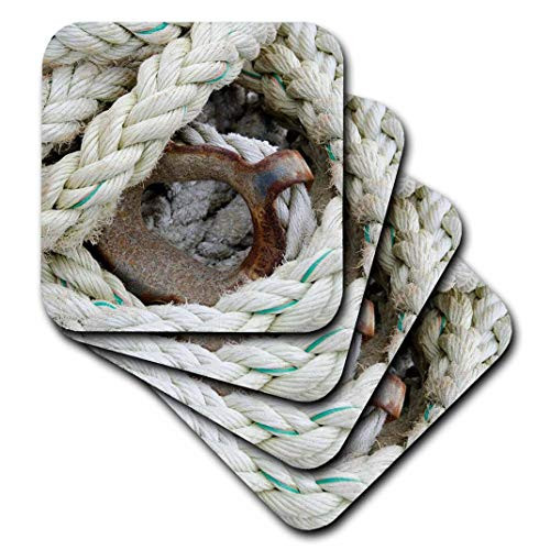 3dRose CST-90825-1 Massachusetts  Marthas Vineyard  Boat Rope Us22 Cmi0093 Cindy Miller Hopkins Soft Coasters  -Set of 4-