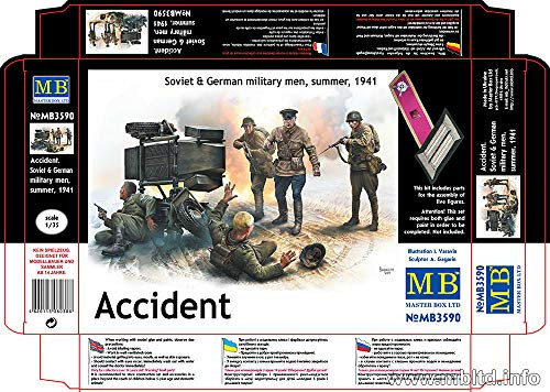Masterbox 1-35 Scale Accident Soviet and German Military Men  Summer 1941 - Plastic Model Building Kit  3590