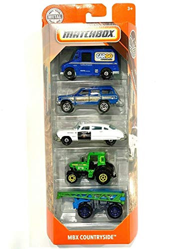MBX Matchbox 2019 Countryside 5 Pack Fun Cars -Jeeep Tractor Police and Cargo-