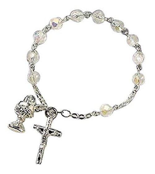 First Communion Gift Rosary Bracelet for Catholic Girls 7 Inch First Communion Gift Rosary Bracelet for Catholic Girls 7 Inch