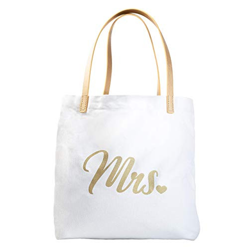 Markha Mrs Tote Bag Bride Beach Bag Bachelorette Wedding Honeymoon Bridal Wifey Tote Bag Large -Mrs-