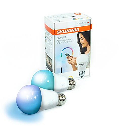 SYLVANIA SMART+ ZigBee Bulbs, Color Changing and Dimmable A19 LED Bulbs, 60 Watt equivalent, Works with Alexa and Google Assistant, 2 pack