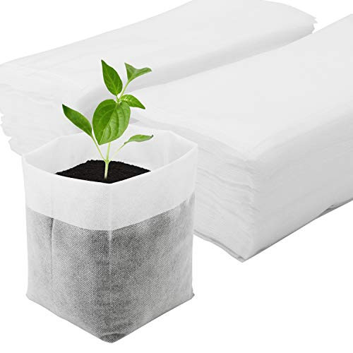 Nursing Growing Pouch  Enpoint 100pcs 11 x 11-8 in Plant Non-Woven Nursery Bags Plant Grow Bags Fabric Seedling Pots Home Garden Supply for High Seedl