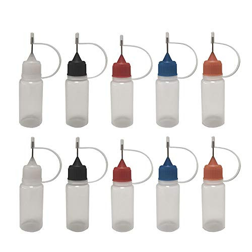 30 Pack  10ml  Multi Color Caps Needle Bottle dropper bottle eliquid bottle liquid bottle squeeze bottle Steel Needle TIP Dropper Bottles