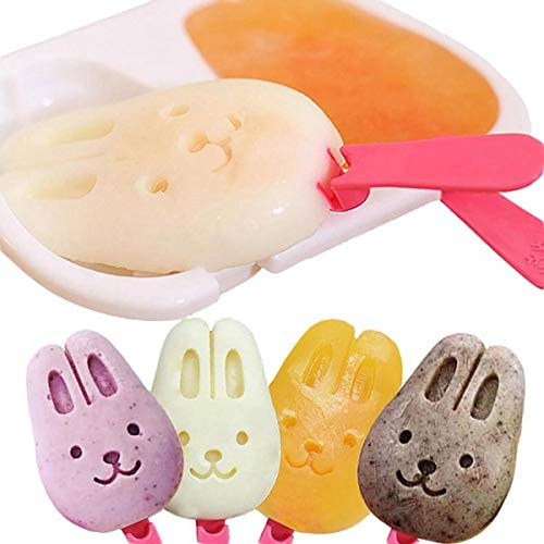 Ice Mold Maker  Ice Cream DIY Reusable Cute Kids Kitchen Tools DIY Rabbit Snowman Ice Maker Ice Cream Mold Frozen Ice Cube Lolly Mould