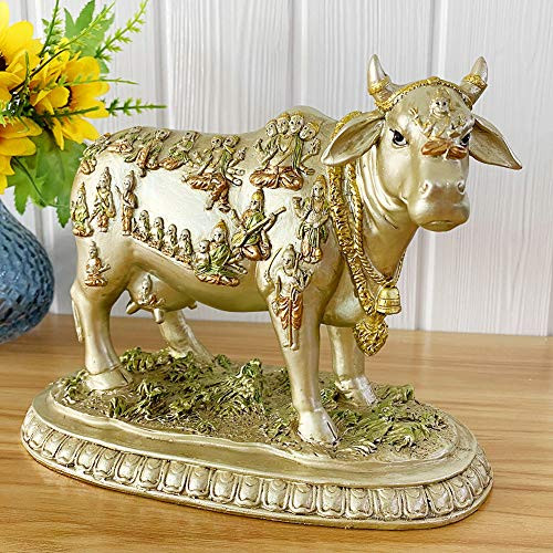 BangBangDa Hindu God Nandi Cow Statue - Hinduism Diwali Gifts Decor Sculpture - Indian Wedding Return Pooja Item BangBangDa Hindu God Nandi Cow Statue - Hinduism Diwali Gifts Decor Sculpture - Indian Wedding Return Pooja Item
