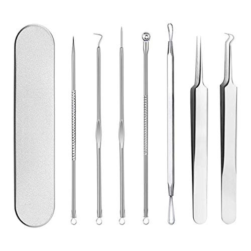 Blackhead Remover  7-in-1 Stainless Steel Pimple Comedone Extractor Tool Acne Removal Kit with Case